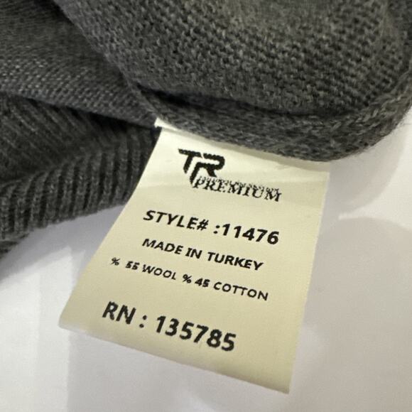 Tailored Recreation Premium Sweater Mens XL Grey Wool Blend Mock Neck Fitted NWT - Picture 6 of 8